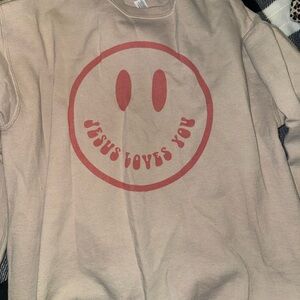 Kids Beige Smiley Face Shirt